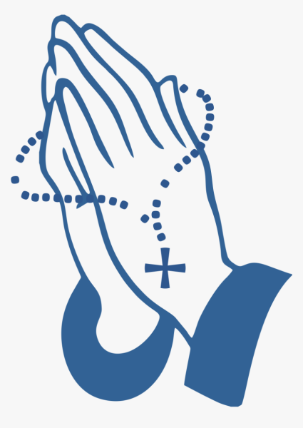 Силуэт молящихся рук