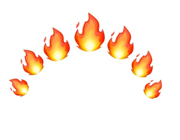 Black & White Fire Emoji