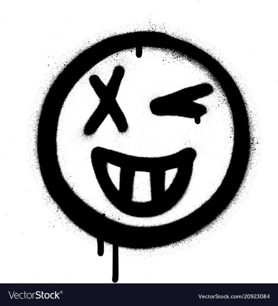 Нарисованные смайлики граффити страшно