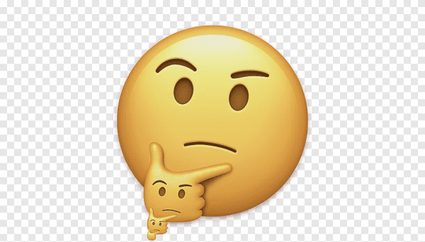 Задумавшийся смайлик без фона