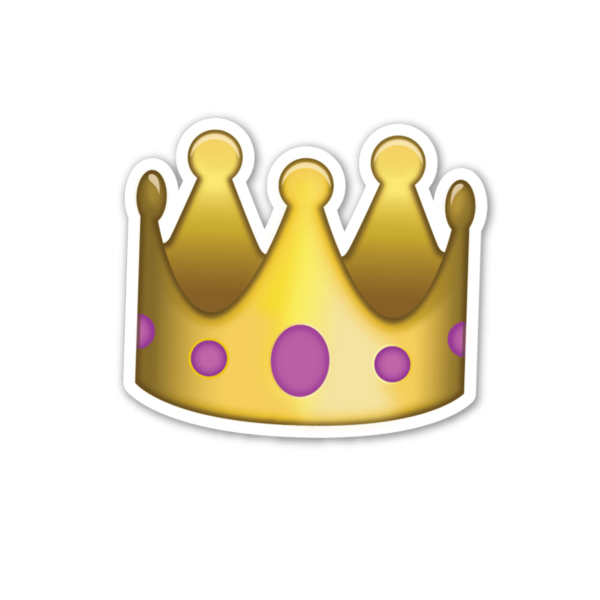Смайлик корона на белом фоне