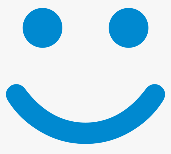 Синий смайлик с улыбкой