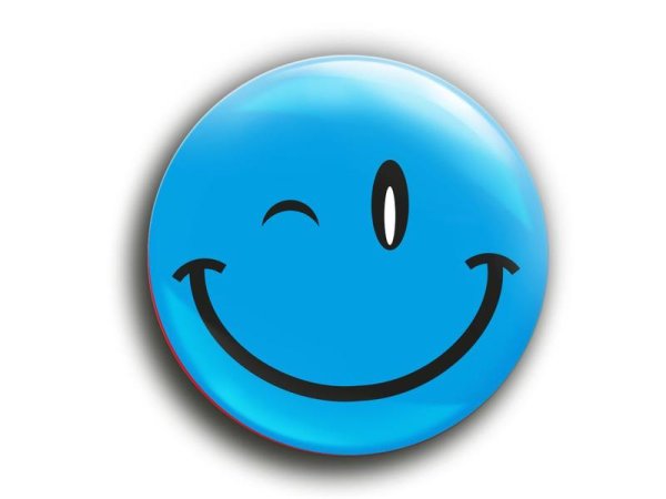 Голубой смайлик с улыбкой