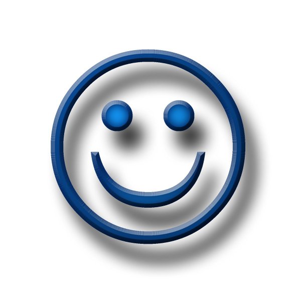 Синий улыбающийся смайлик