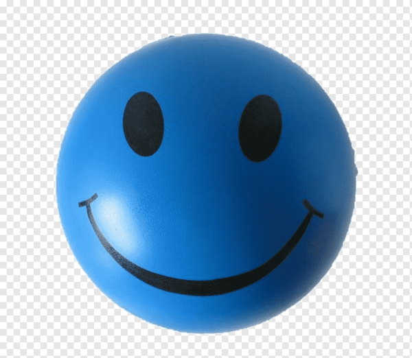 Веселый смайлик синий