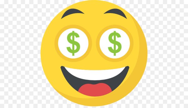 Смайлик с долларами в глазах