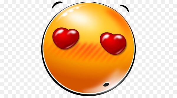 Влюбленный смайлик на белом фоне