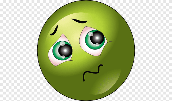 Грустный зеленый смайлик