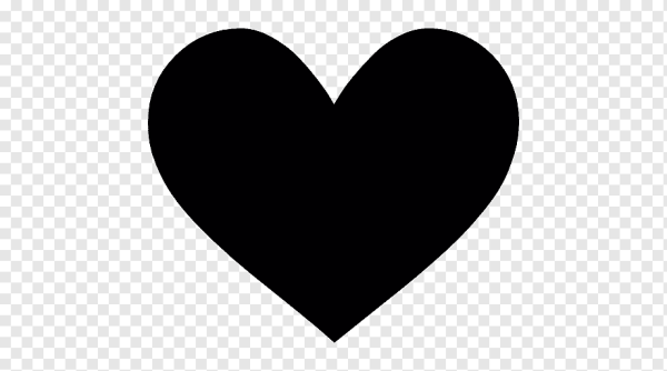 Смайл черное матовое сердце