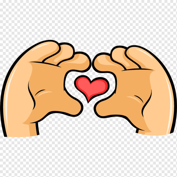 Смайлик с сердечком в руках