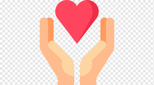 Сердце в руках на прозрачном фоне