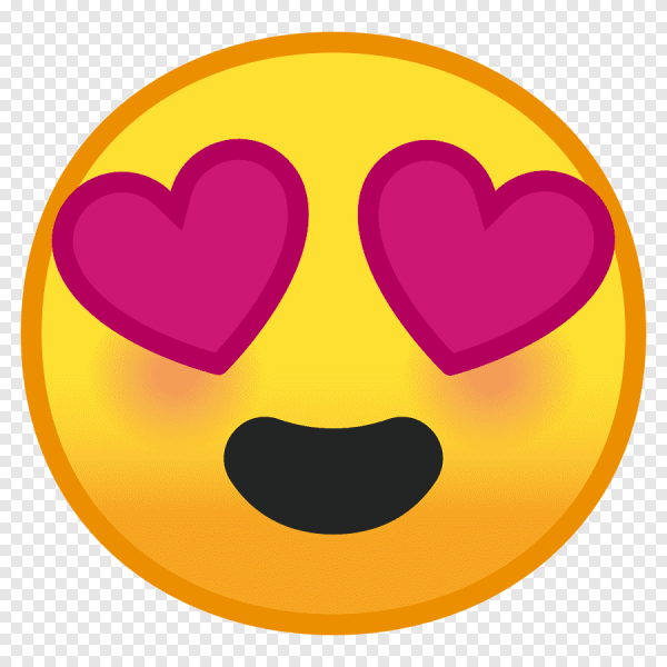 Смайлик с сердечками в глазах
