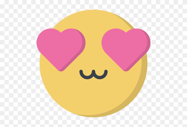 Смайл с сердечками в глазах