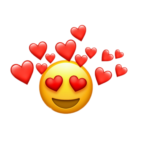 Смайлик с сердечками в глазах