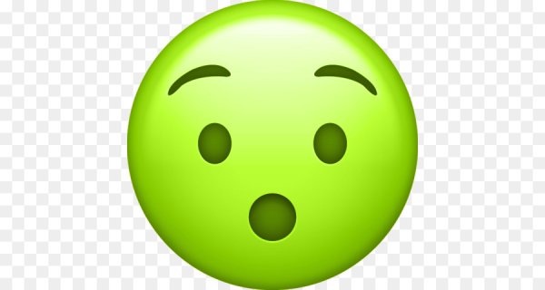 Зеленый смайлик с прямым ртом