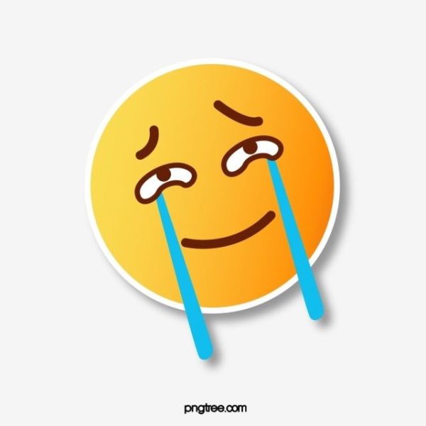 Смайлик улыбается и плачет