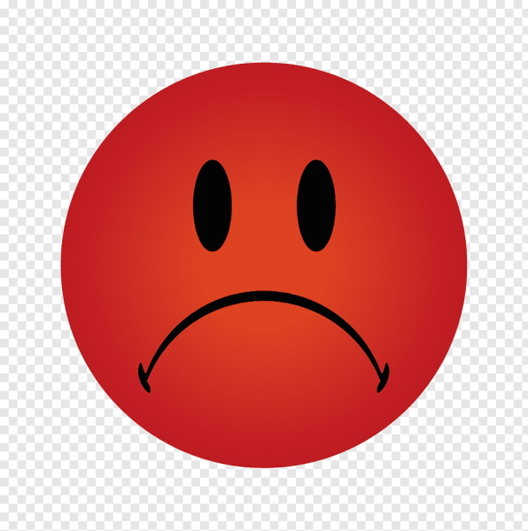 Смайлик грустный красн