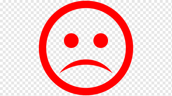 Красный смайлик грустный