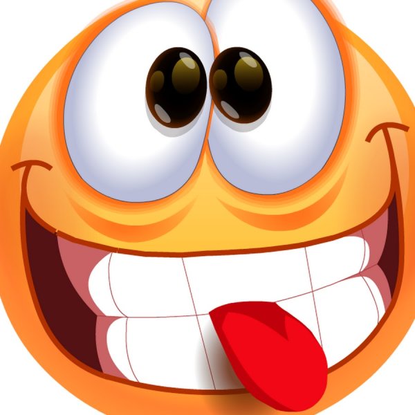 Смайлик с высунутым языком и косыми глазами