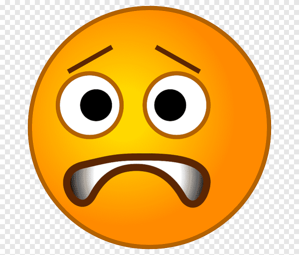 Пугающийся смайлик без фона