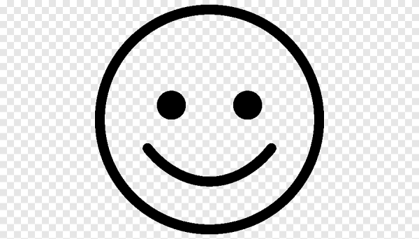 Улыбающийся смайлик черно белый