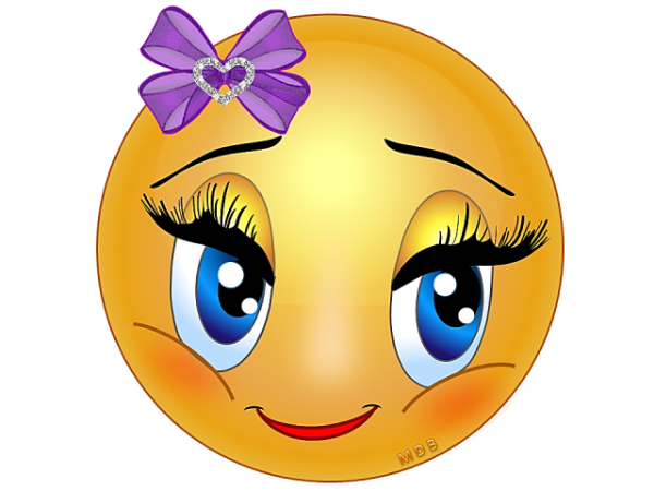 Смайлик девочка улыбается