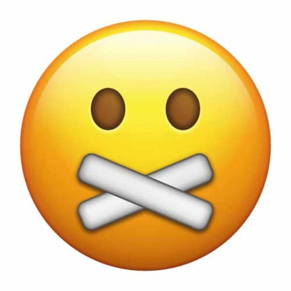 Смайлик с заклеенным ртом