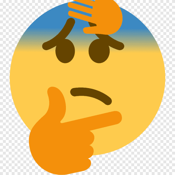 Смайл задумчивый с рукой