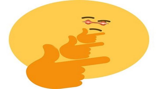 Смайл задумчивый с рукой