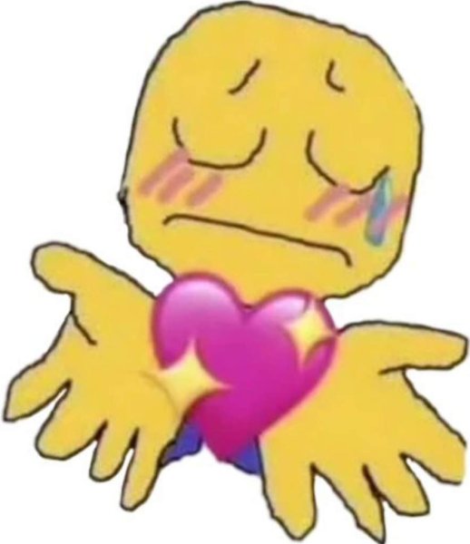 Смайлик с сердечками Мем