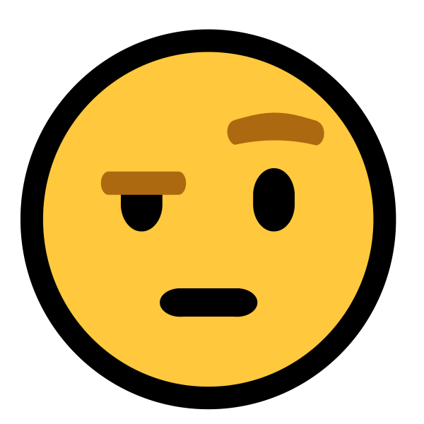 Смайлик с приподнятой бровью