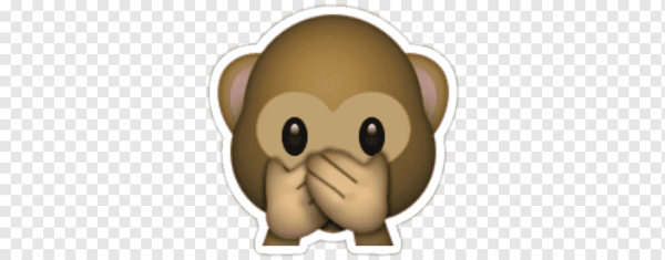 Смайлик обезьянка с закрытым ртом