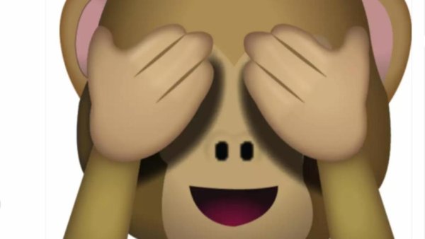 Смайл обезьяна с закрытыми глазами