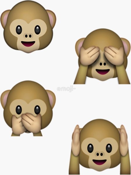 Смайлик обезьянка с закрытыми глазами