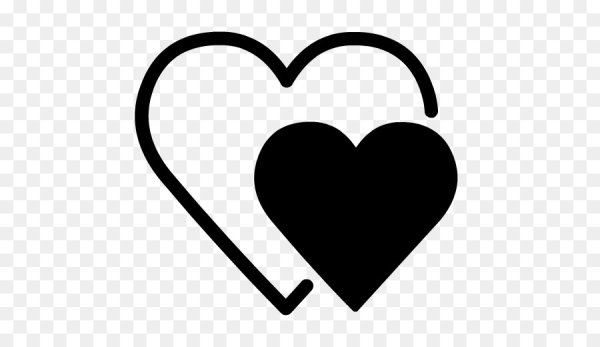 Символ сердце черно белый