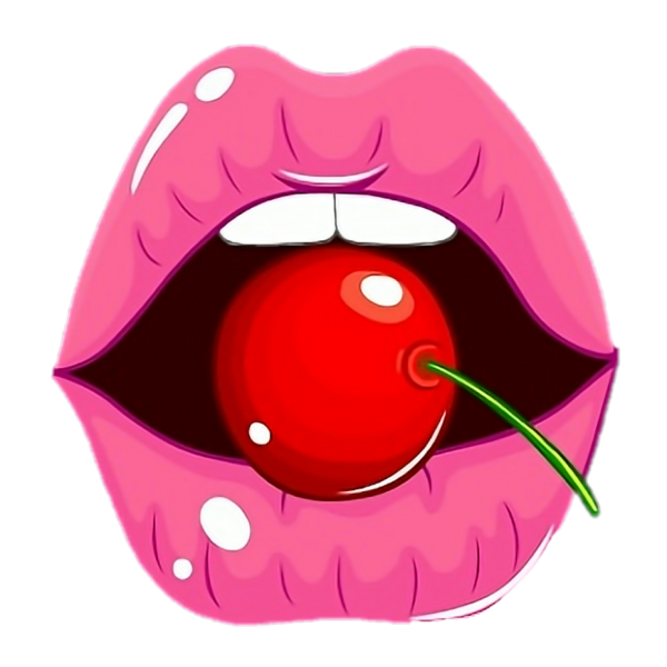 Смайлик с розочкой во рту