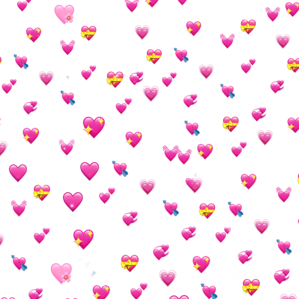 Много сердечек на прозрачном фоне