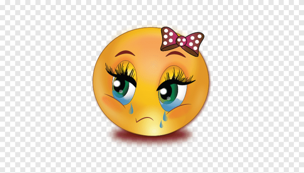 Смайлик девочка плачет