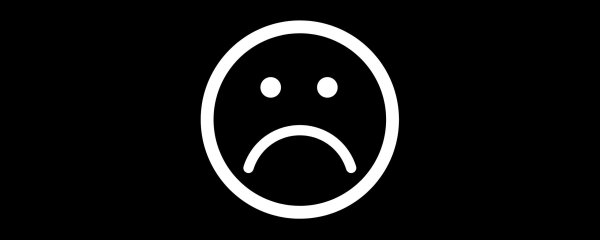 Грустный смайлик на черном фоне