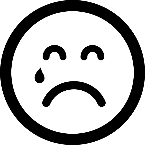 Грустный смайлик черный