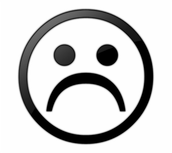 Грустный смайлик черный