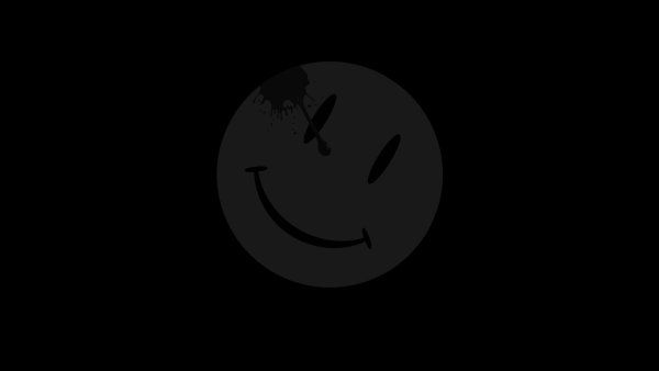 Грустный Смайл на черном фоне