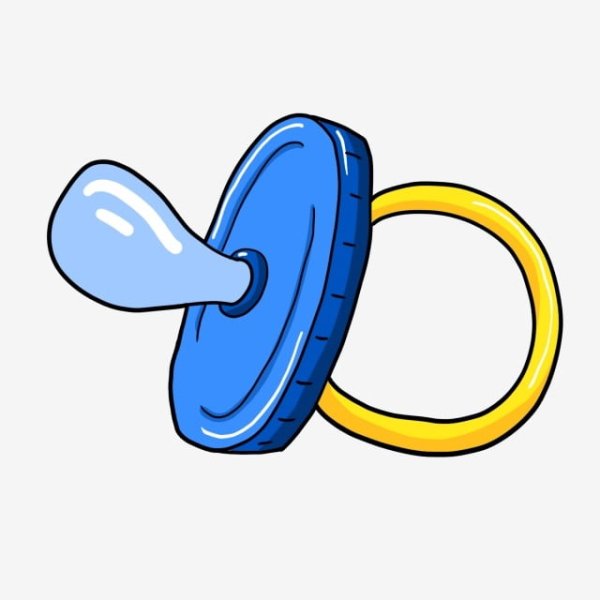 Пустышка на прозрачном фоне мультяшная