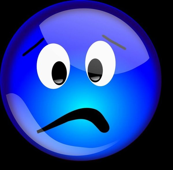 Веселый смайлик синий