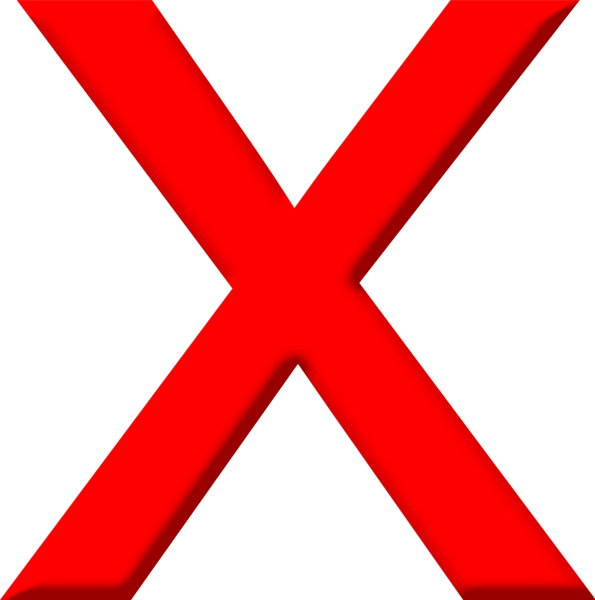 Буква х красная большая