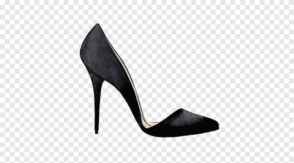 Белая туфелька лодочка на шпильке с прозрачным фоном