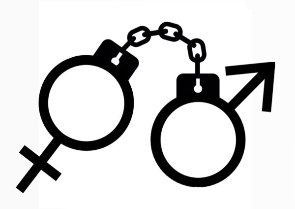 Преступник в наручниках силуэт