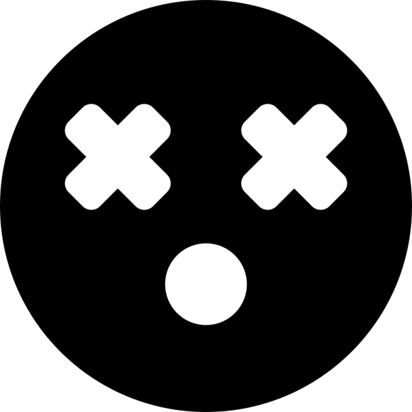 Смайлик с крестиками вместо глаз