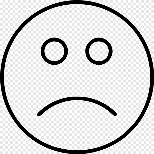 Грустный смайлик черно белый