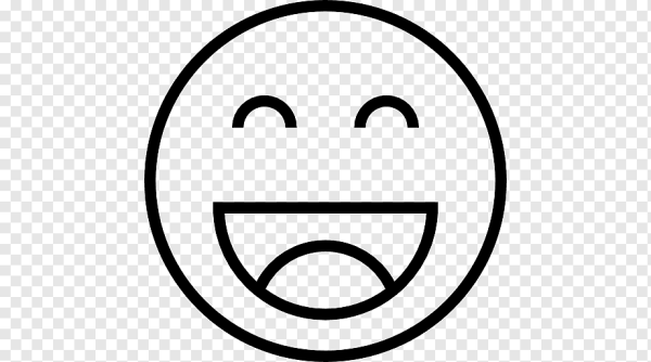 Смеющийся смайлик черно белый